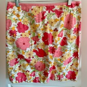Liz Claiborne Floral Print A line Midi Skirt - Multicolor size 12